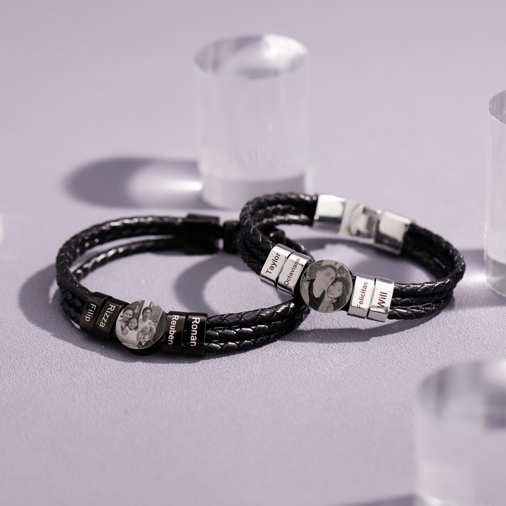 Custom engraved photo bracelet