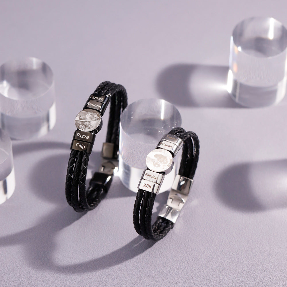 Custom engraved photo bracelet