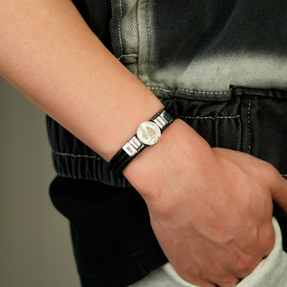 Custom engraved photo bracelet