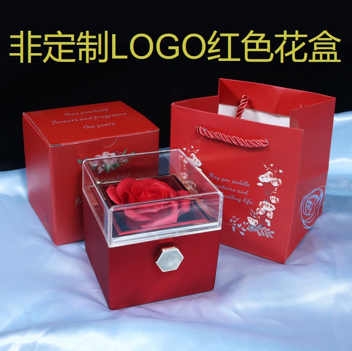 Personalized Lettering Double Heart Necklace with Rotatable luxury gift box