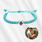 Personalized Frosted Stone Heart Photo Bracelet