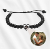 Personalized Frosted Stone Heart Photo Bracelet