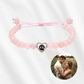Personalized Frosted Stone Heart Photo Bracelet