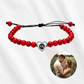 Personalized Frosted Stone Heart Photo Bracelet