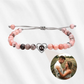 Personalized Frosted Stone Heart Photo Bracelet