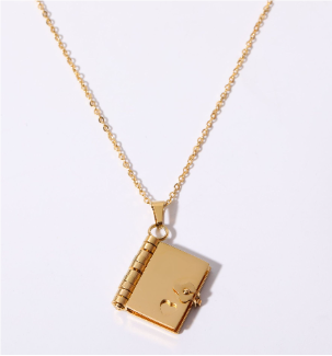 Personalized book necklace