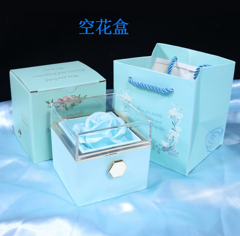 Personalized Lettering Double Heart Necklace with Rotatable luxury gift box