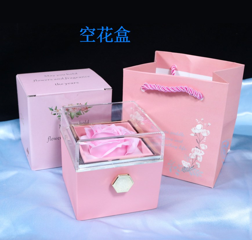 Personalized Lettering Double Heart Necklace with Rotatable luxury gift box
