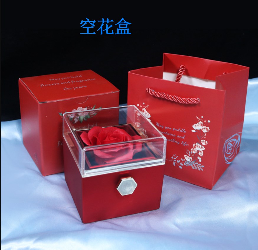 Personalized Lettering Double Heart Necklace with Rotatable luxury gift box