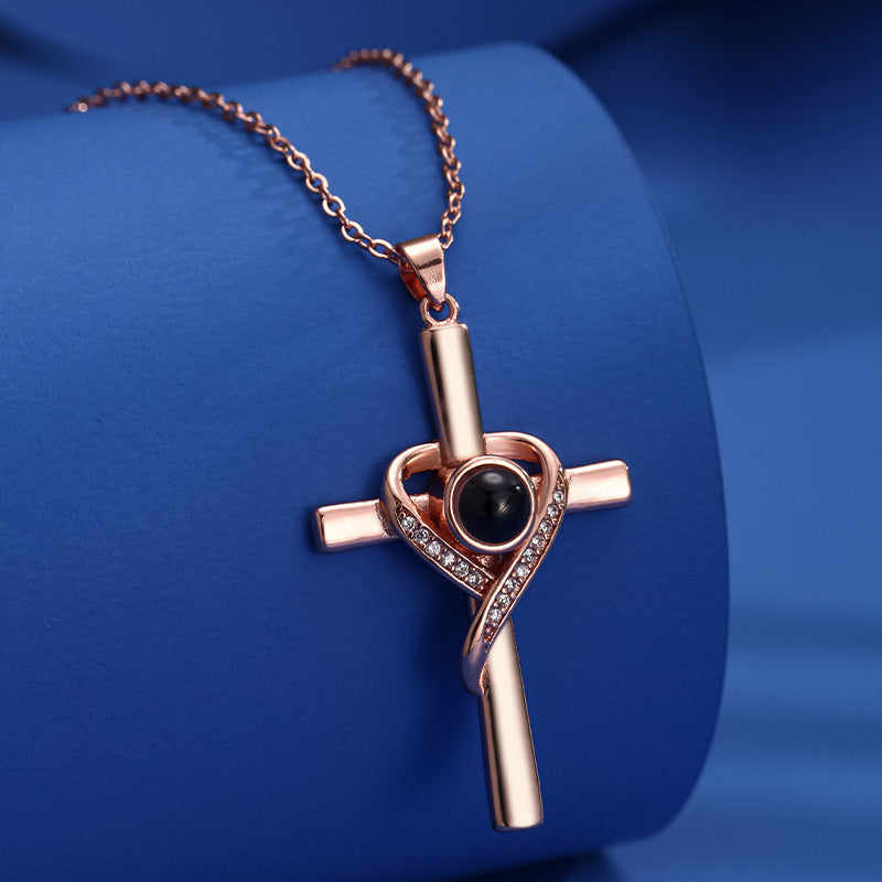 Personalized Cross Photo Necklace