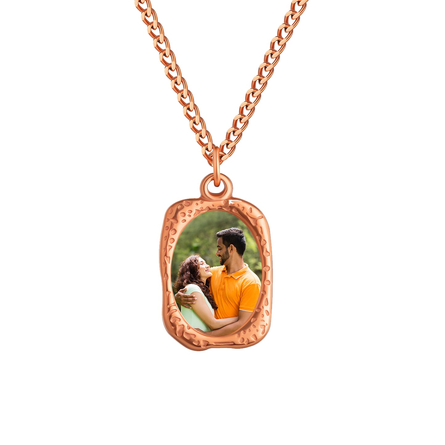 Personalized Elliptical Heat-Activated Magic Necklace with Hidden Picture