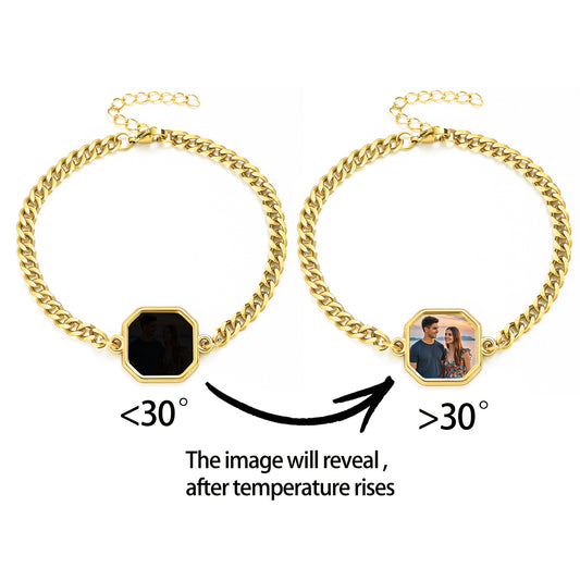 Personalized Square Heat-Activated Magic Bracelet with Hidden Picture