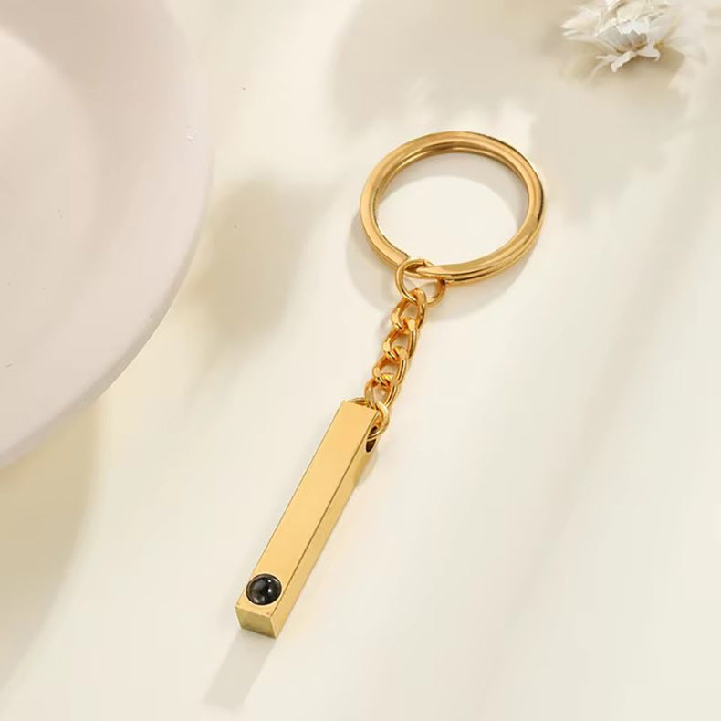 Custom Projection Bar Keyring Stainless