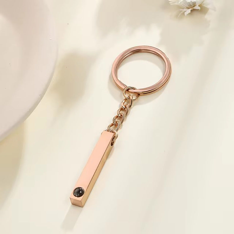 Custom Projection Bar Keyring Stainless