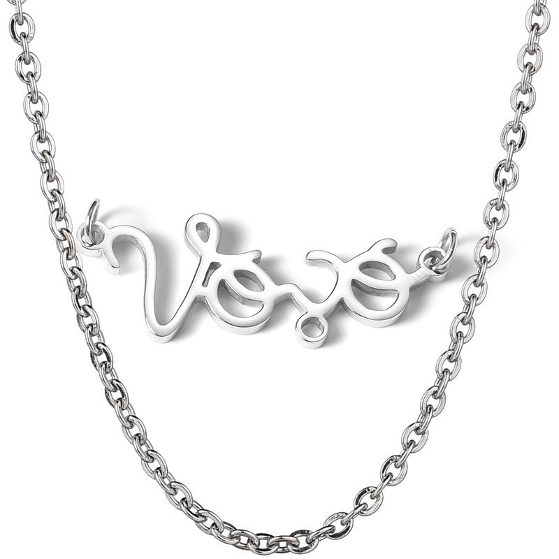 Personalized Vovó baby pendant grandmother necklace stainless steel boy girl figurine name necklace