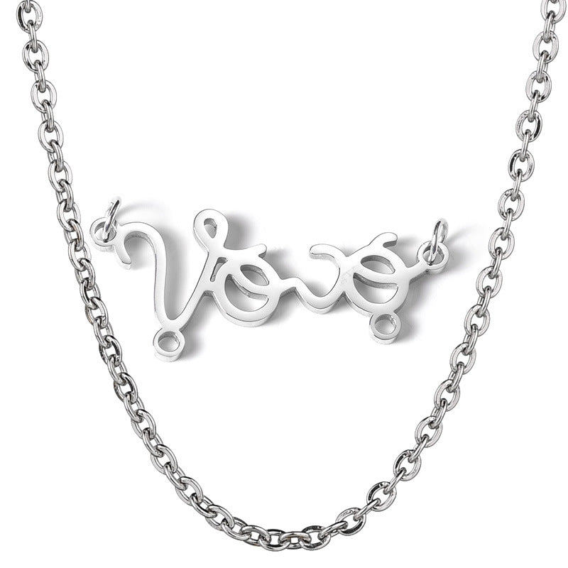 Personalized Vovó baby pendant grandmother necklace stainless steel boy girl figurine name necklace