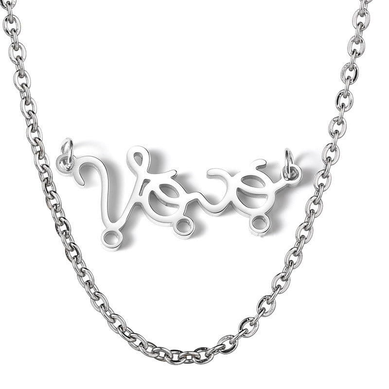 Personalized Vovó baby pendant grandmother necklace stainless steel boy girl figurine name necklace