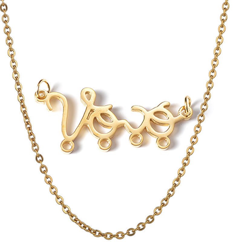Personalized Vovó baby pendant grandmother necklace stainless steel boy girl figurine name necklace