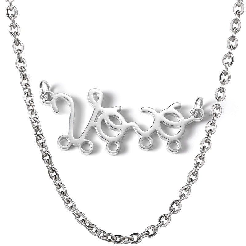 Personalized Vovó baby pendant grandmother necklace stainless steel boy girl figurine name necklace