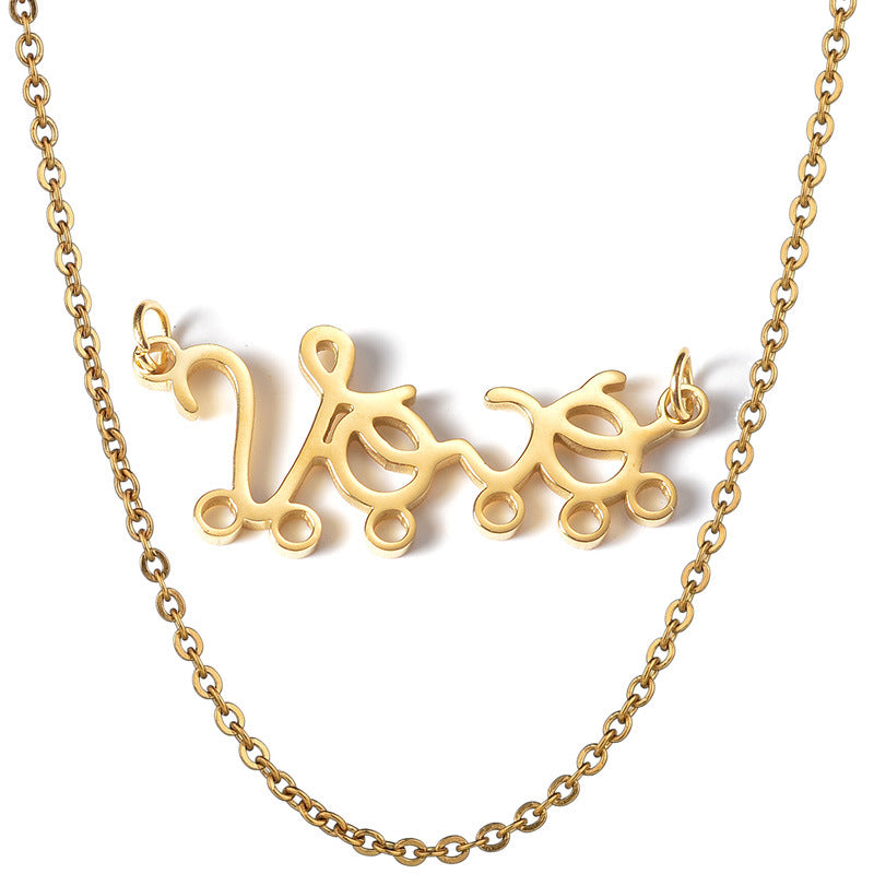 Personalized Vovó baby pendant grandmother necklace stainless steel boy girl figurine name necklace