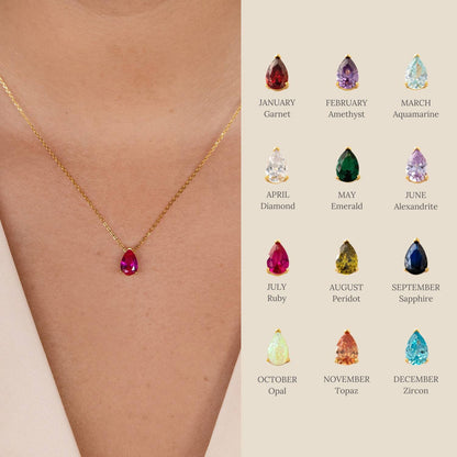Stainless Steel Birthstone Necklace