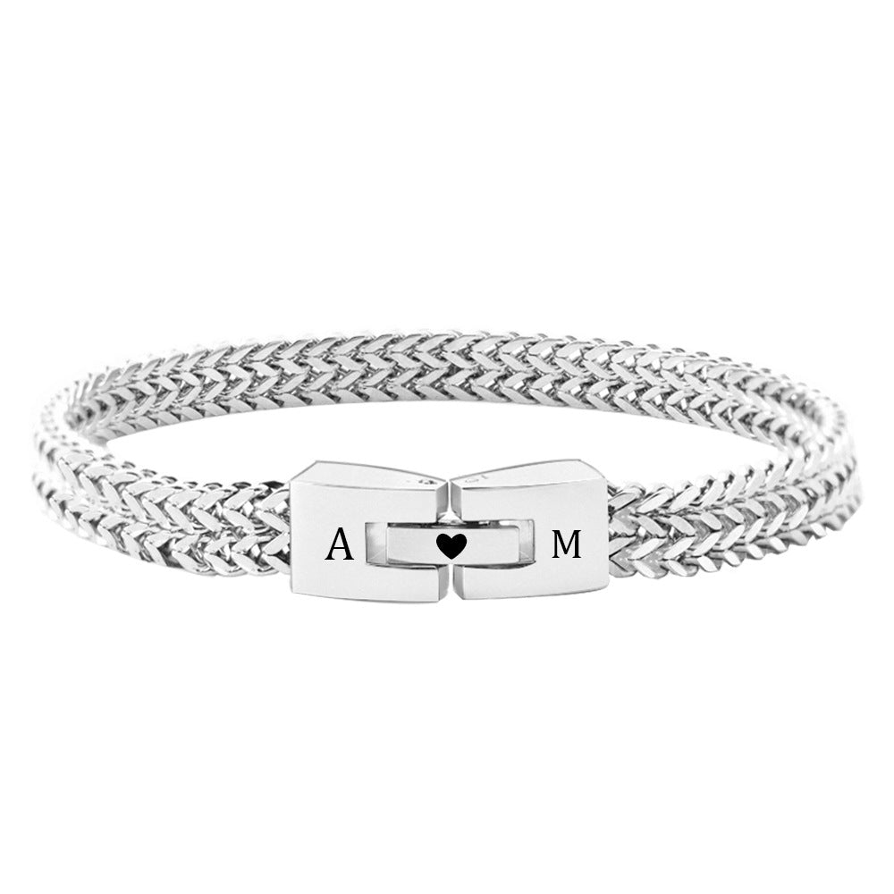 Personalized Engraved Name Stainless Steel Bracelet