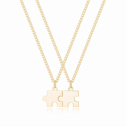 Personalized Couple Engraved Name Puzzle Necklace