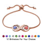 Personalized Infinity Couple Bracelet with Birthstones - Custom Engraved Names Stainless Steel Matching Jewelry, Valentine's Day Gifts