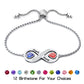 Personalized Infinity Couple Bracelet with Birthstones - Custom Engraved Names Stainless Steel Matching Jewelry, Valentine's Day Gifts