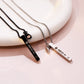 Personalized Heart-Shaped Magnetic Couples Engraved 3D Stick Necklace