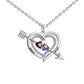 Personalized Engraved Cupid's Arrow Necklace with Birthstone