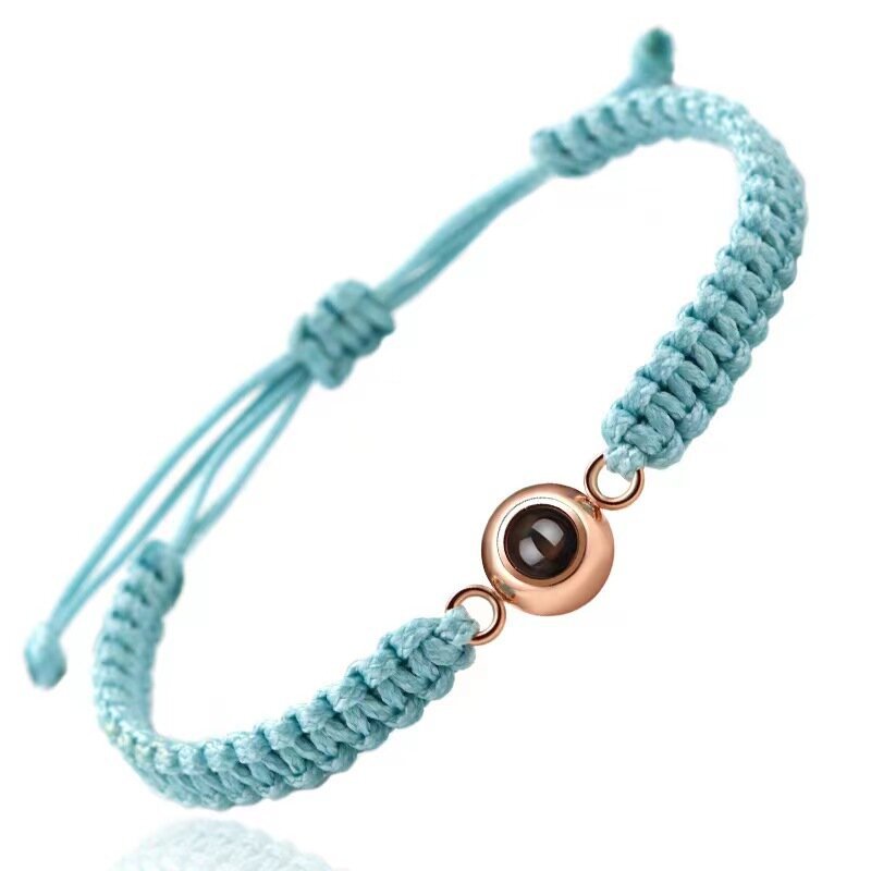 Personalized Photo Projection Flat Knot Bracelet