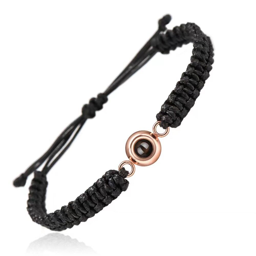 Personalized Photo Projection Flat Knot Bracelet