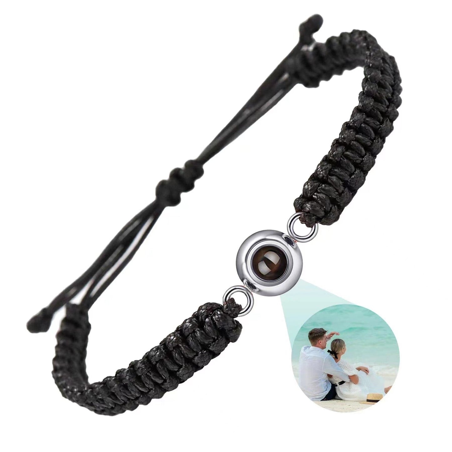 Personalized Photo Projection Flat Knot Bracelet