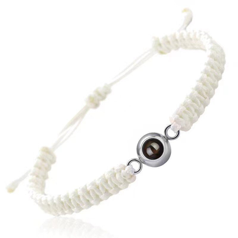 Personalized Photo Projection Flat Knot Bracelet