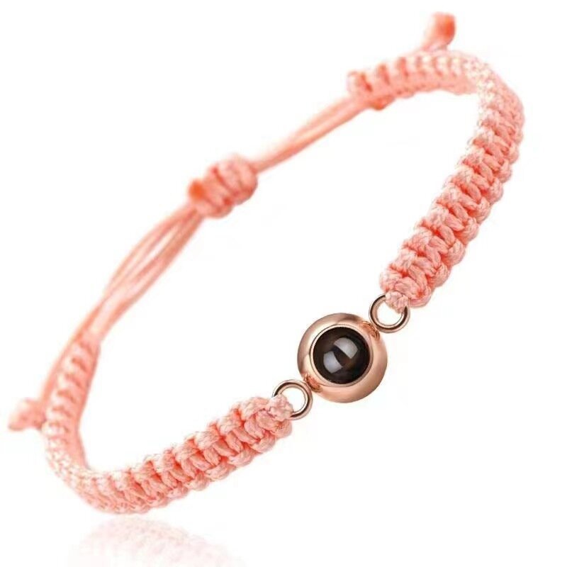 Personalized Photo Projection Flat Knot Bracelet