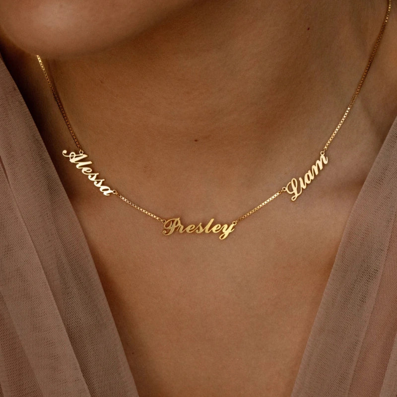 Personalized Gold Plated Stainless Steel Name Necklace