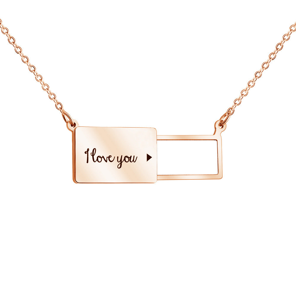 Personalized creative pull-out photo envelope Necklace