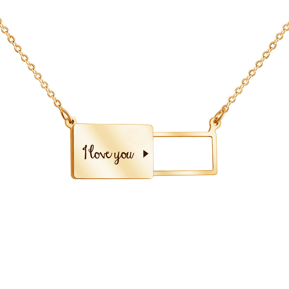 Personalized creative pull-out photo envelope Necklace