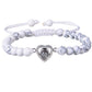 Personalized Frosted Stone Heart Photo Bracelet
