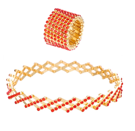 Magic Ring Seven-row Diamond Telescopic Ring Transforms into Bracelet A Dual-purpose Transformable Ring