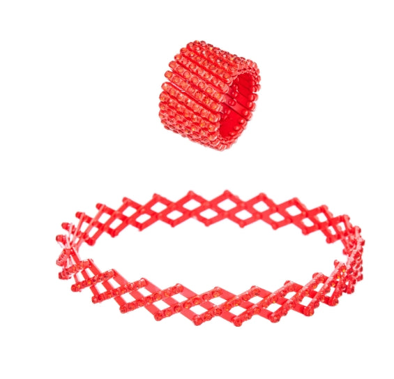 Magic Ring Seven-row Diamond Telescopic Ring Transforms into Bracelet A Dual-purpose Transformable Ring