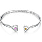 Personalized Double Hearts Engraved Words Bracelet