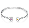 Personalized Double Hearts Engraved Words Bracelet