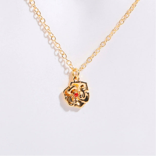 Three Edimensional Birth Flower Necklace