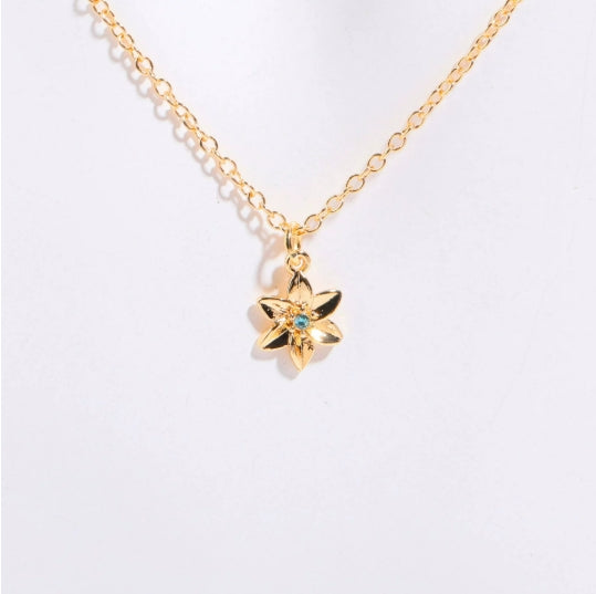Three Edimensional Birth Flower Necklace