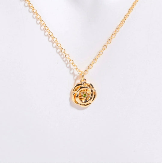 Three Edimensional Birth Flower Necklace