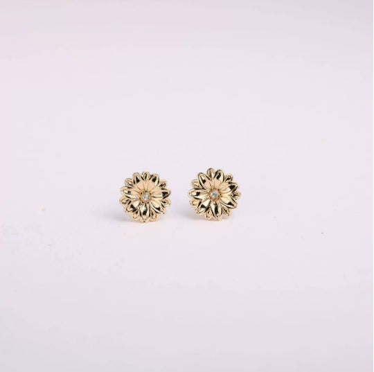 Three Edimensional Birth Flower Earrings
