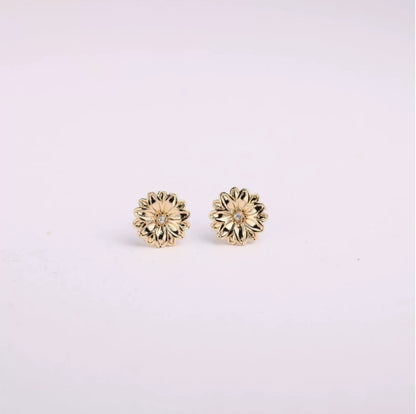 Three Edimensional Birth Flower Earrings