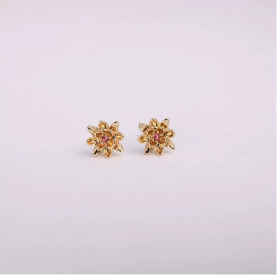 Three Edimensional Birth Flower Earrings